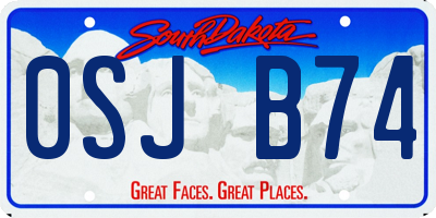 SD license plate 0SJB74