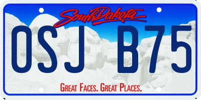 SD license plate 0SJB75