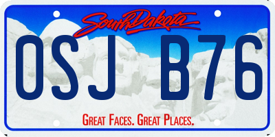SD license plate 0SJB76