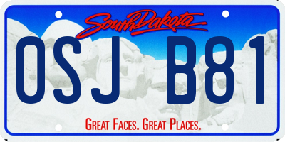 SD license plate 0SJB81