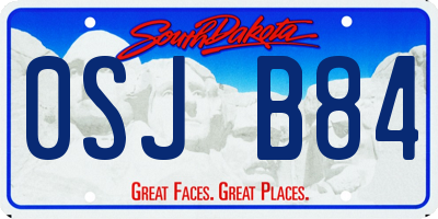SD license plate 0SJB84