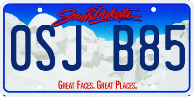 SD license plate 0SJB85