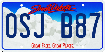 SD license plate 0SJB87