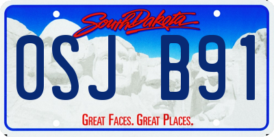 SD license plate 0SJB91
