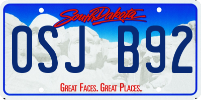 SD license plate 0SJB92