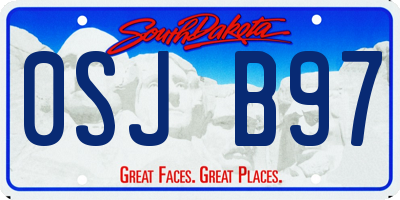SD license plate 0SJB97
