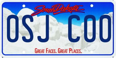 SD license plate 0SJC00