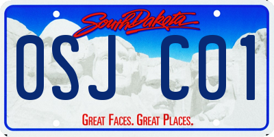SD license plate 0SJC01