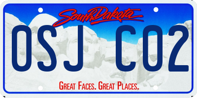 SD license plate 0SJC02