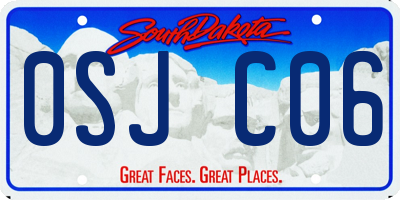 SD license plate 0SJC06