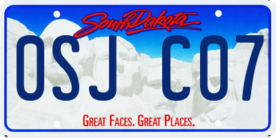SD license plate 0SJC07