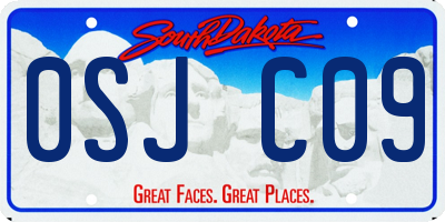 SD license plate 0SJC09