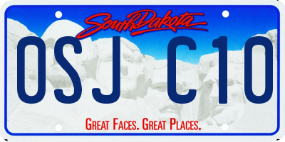 SD license plate 0SJC10