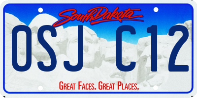 SD license plate 0SJC12