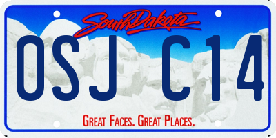 SD license plate 0SJC14