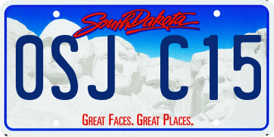 SD license plate 0SJC15