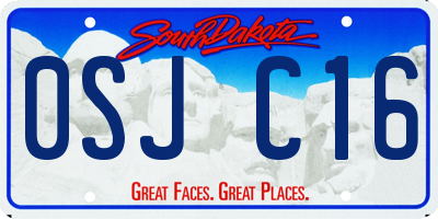SD license plate 0SJC16