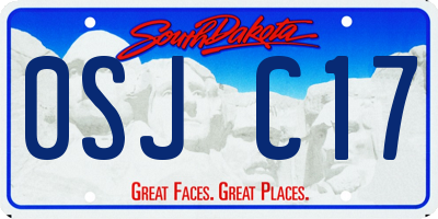 SD license plate 0SJC17
