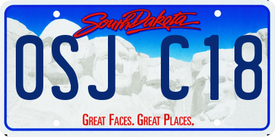 SD license plate 0SJC18