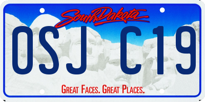 SD license plate 0SJC19