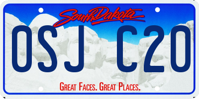 SD license plate 0SJC20