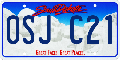 SD license plate 0SJC21