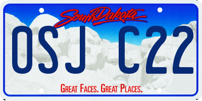 SD license plate 0SJC22