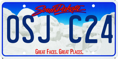 SD license plate 0SJC24