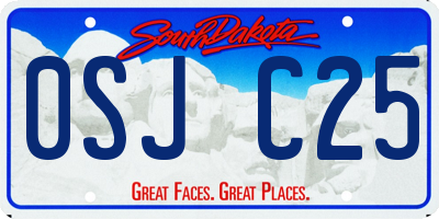 SD license plate 0SJC25
