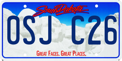 SD license plate 0SJC26