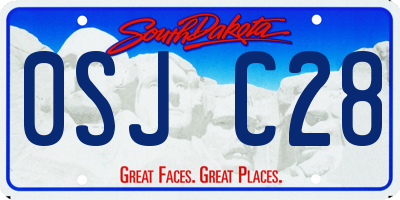SD license plate 0SJC28