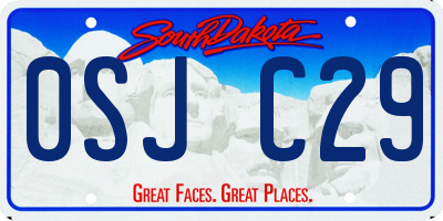 SD license plate 0SJC29