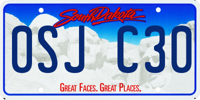 SD license plate 0SJC30