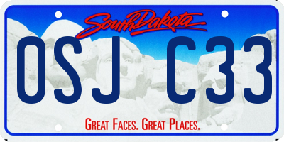 SD license plate 0SJC33