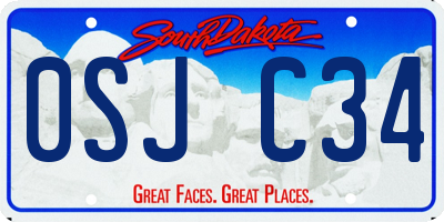SD license plate 0SJC34