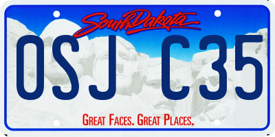 SD license plate 0SJC35
