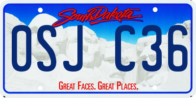 SD license plate 0SJC36