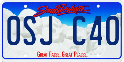 SD license plate 0SJC40