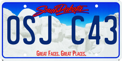 SD license plate 0SJC43