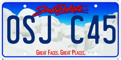 SD license plate 0SJC45