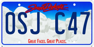 SD license plate 0SJC47