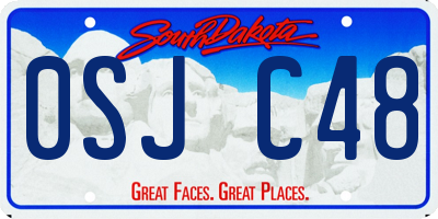 SD license plate 0SJC48