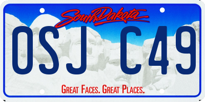 SD license plate 0SJC49