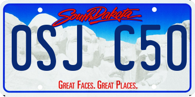 SD license plate 0SJC50