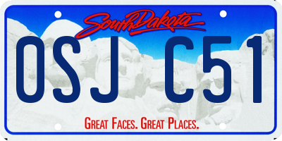 SD license plate 0SJC51