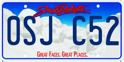 SD license plate 0SJC52