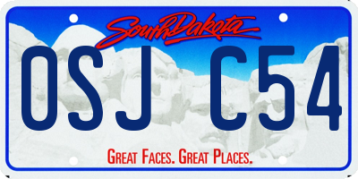 SD license plate 0SJC54