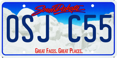 SD license plate 0SJC55