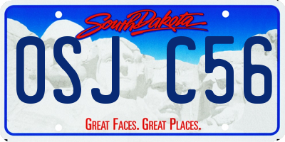 SD license plate 0SJC56
