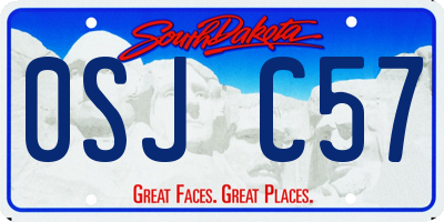SD license plate 0SJC57